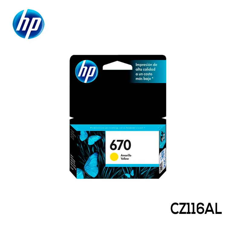 Tinta HP CZ116AL (670) Yellow Capacidad Estándar Original